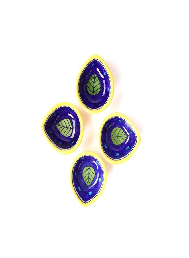 Natriel Handmade Blue Pottery Diya Diyas Earthen Assorted Colorful Diwali Decoration Puja Handpainted Home Indoor Outdoor Design Handmade Mix Color (Design-09) - Image 4